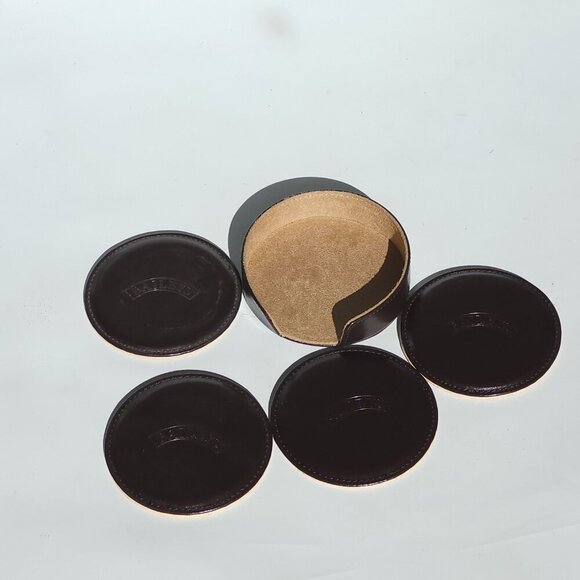 RETRO BAILEYS Irish Cream Coaster Set of 4 in Coaster Caddy Pleather and Cork - Picture 4 of 5